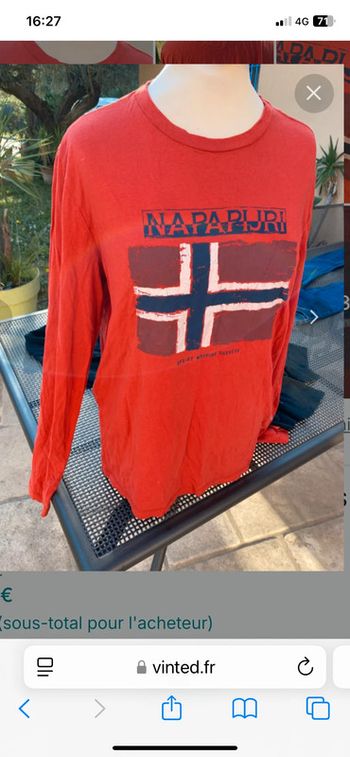 Haut Napapijri  coton  couleur orange rouille  excellent état