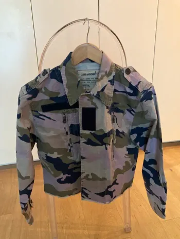Zadig et Voltaire veste camouflage parme légère  courte coton