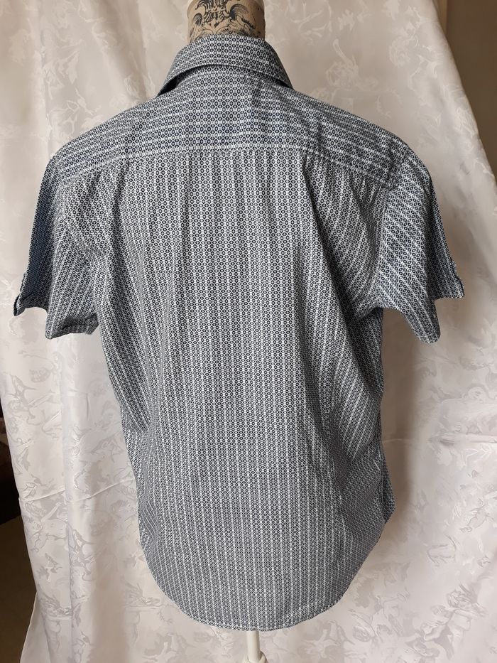 Faby27800 Chemisette homme "Armand Thiery", petits losanges blancs et bleus, T L - photo numéro 2