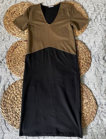 Robe mi-longue bicolore Zara S/36