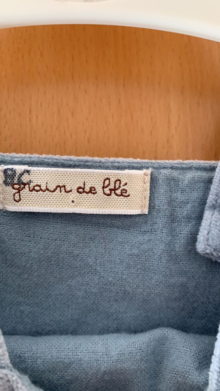 Robe bleue velours en 3 mois - photo numéro 4