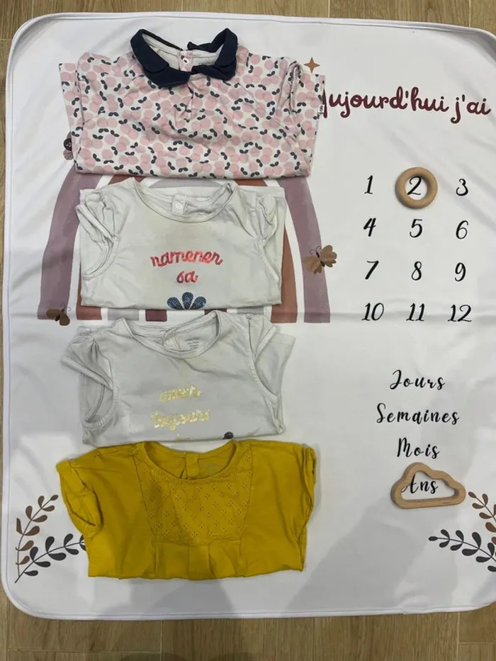 Lot de 4 t-shirts bébé fille - Obaïbi - 23 mois / 86 cm