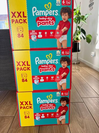🔹 3 Packs Pampers Baby-Dry Pants Taille 6 XXL – 252 pants – Neufs scellés
