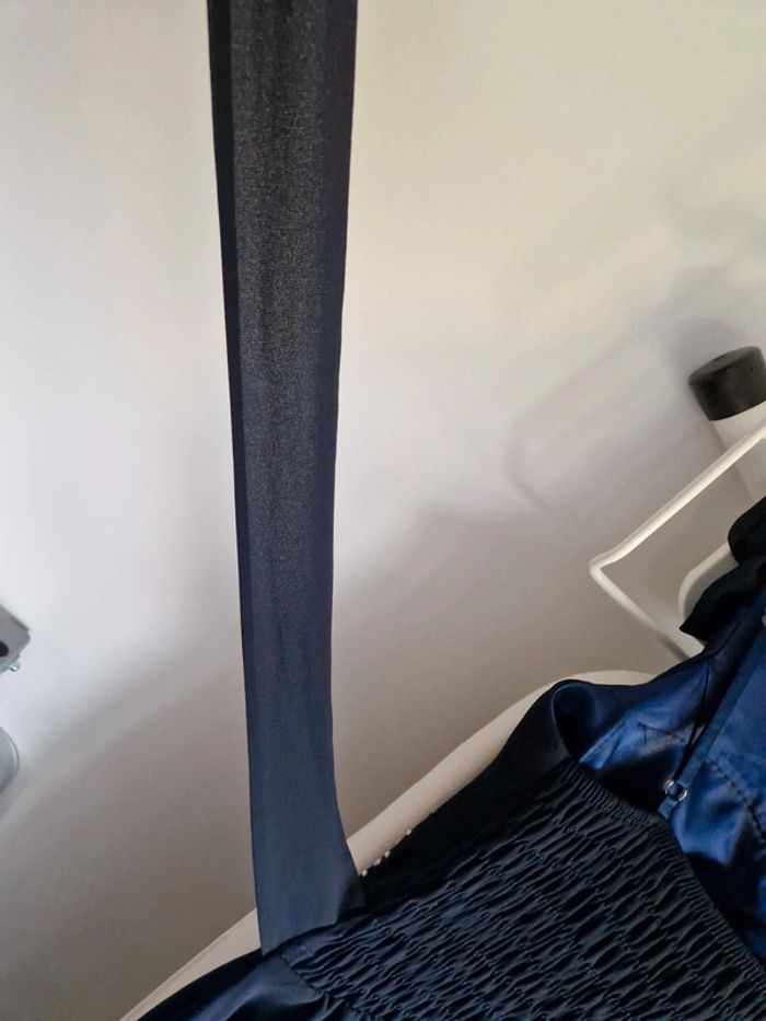 Robe de fête à bretelles B&H Moda bleu marine brillants M - photo numéro 4