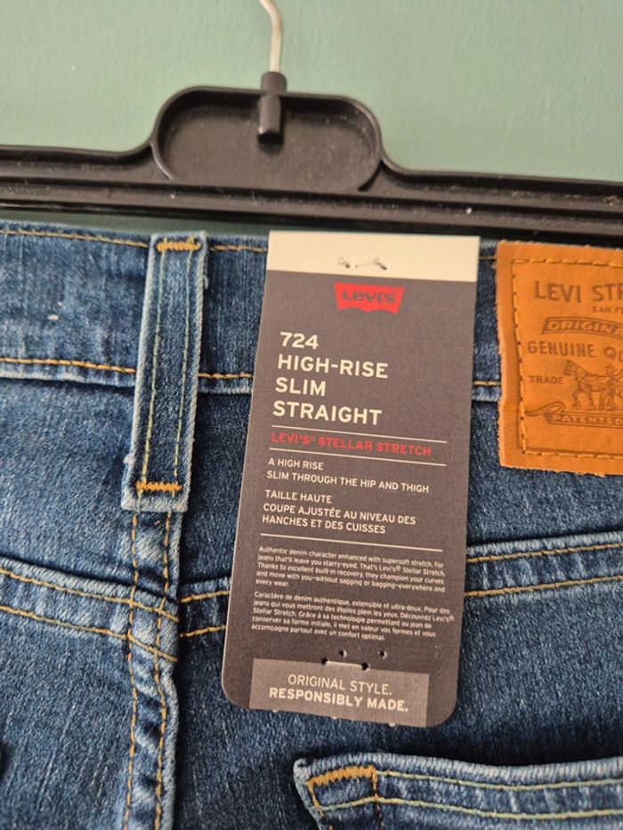 Jean slim taille haute a clous, levi's taille 36, neuf - photo numéro 4