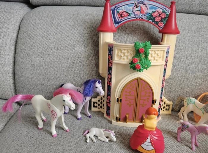 Lot de 15 playmobil geobra princesse chevaux licorne château - photo numéro 4