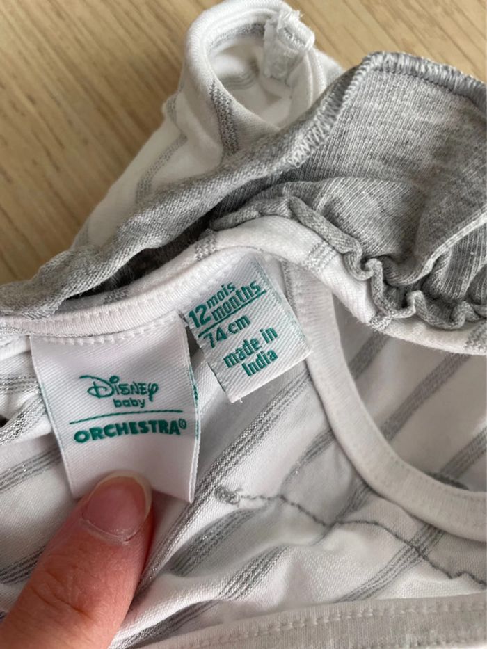 Robe Disney Minnie bébé fille 12 mois marinière - photo numéro 3