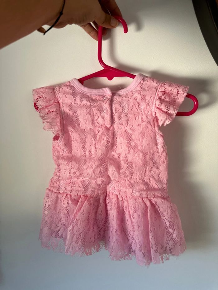 Robe fille dentelle rose taille 3 mois - photo numéro 3