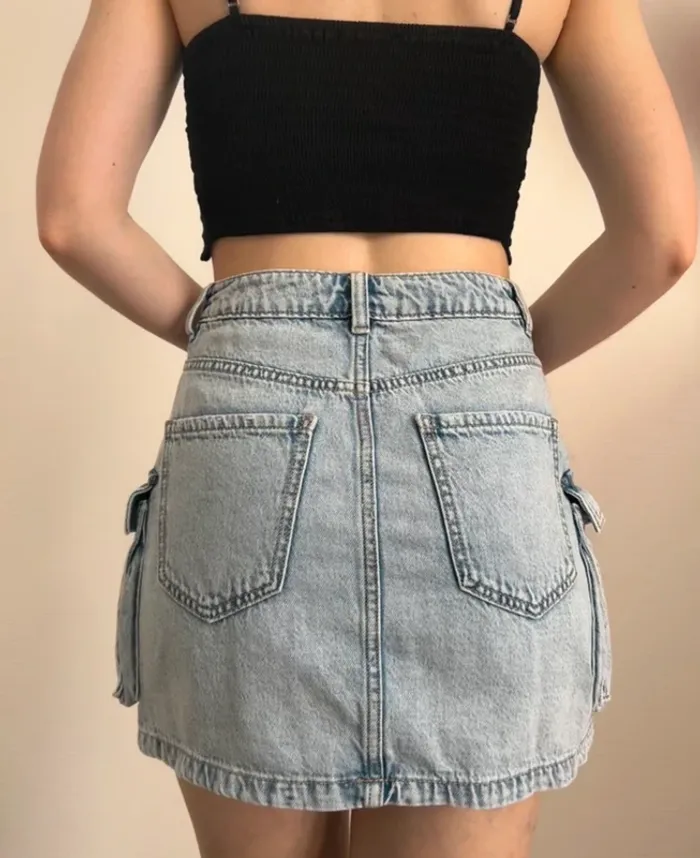 Jupe en jean taille haute Zara - photo numéro 5
