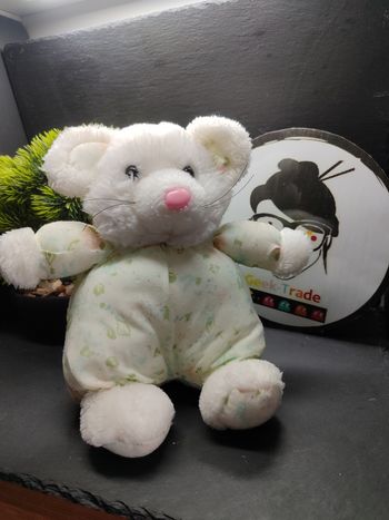 peluche souris ancien Garçon rose fleur blanc vert bleu orange Noeud Noir 