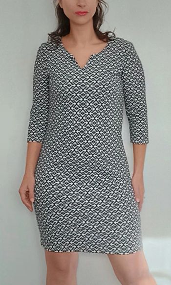 Robe d hiver moulante chic pied de poule 38