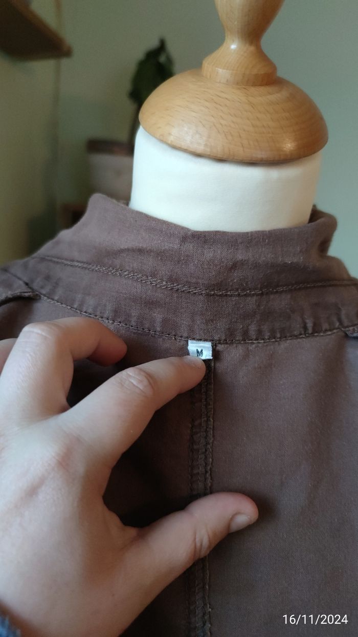 Blazer marron en lin et coton T38 - photo numéro 9
