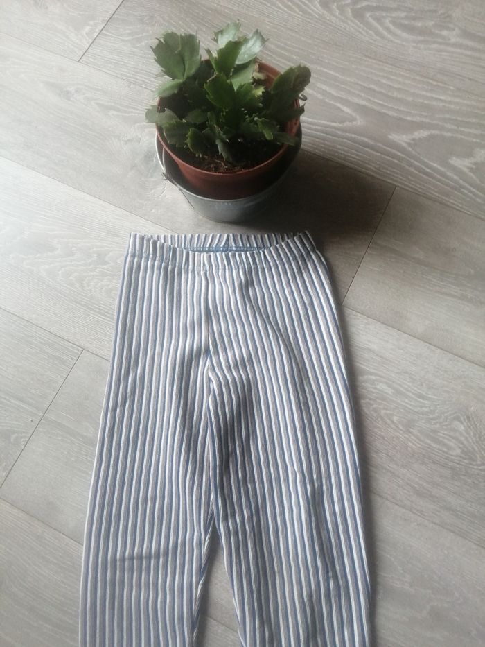 🌸Legging rayé beige bleu blanc Fabrication française Taille 8 ans "Vicidomini"Neuf 🌸 - photo numéro 4