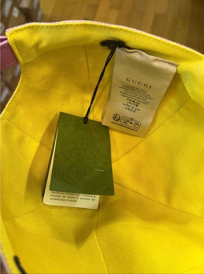 Casquette GG lilas jaune Gucci - photo numéro 3
