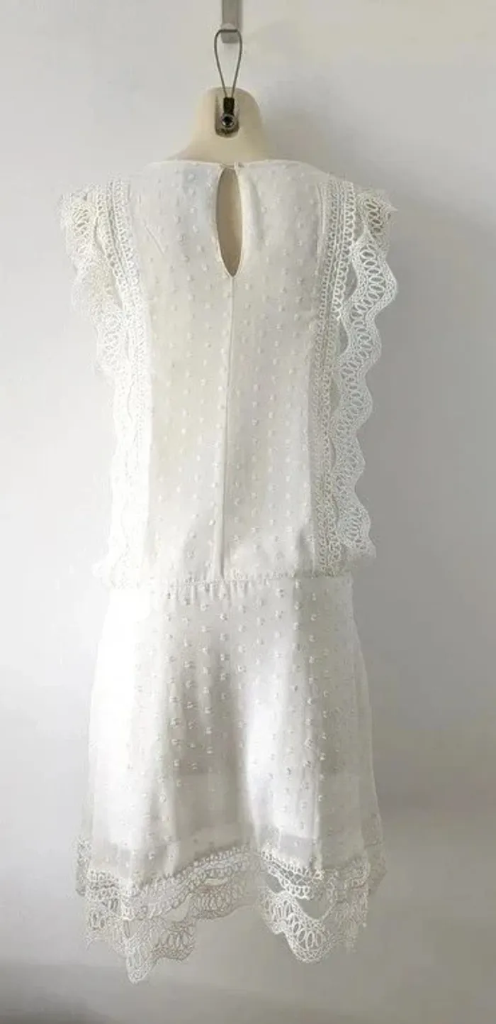 Robe d'été blanche avec dentelle - ICHI - taille 34 - photo numéro 3