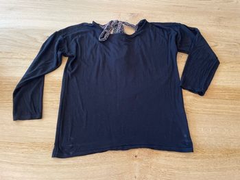 T-shirt noir manches 3/4 taille 38/40