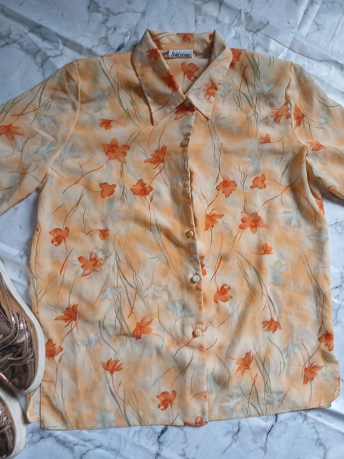 Chemise fleurie femme vintage taille L - photo numéro 3