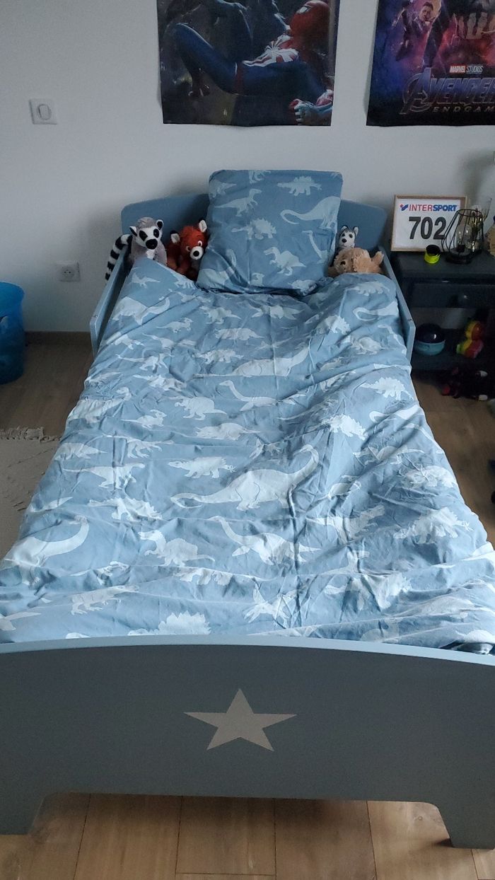 Housse de couette + housse coussin dinosaures