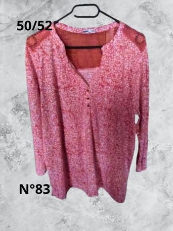 N°83 Haut rose/blanc T50/52. Gémo.