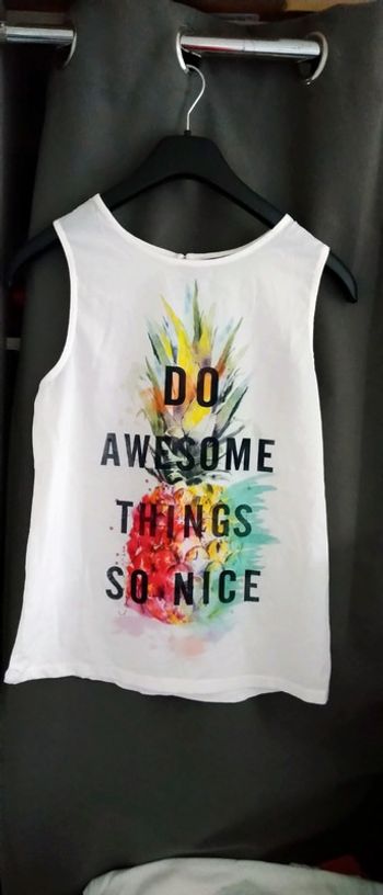 Haut ss manches neuf imprimé ananas femme M kiabi