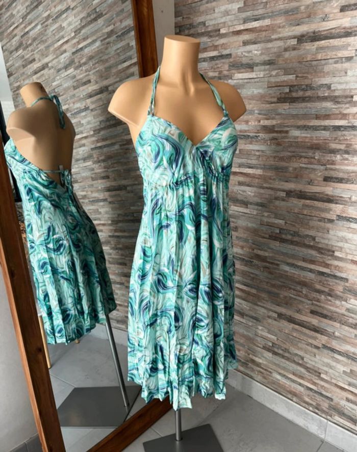 Robe d’été dos nu verte turquoise - photo numéro 3