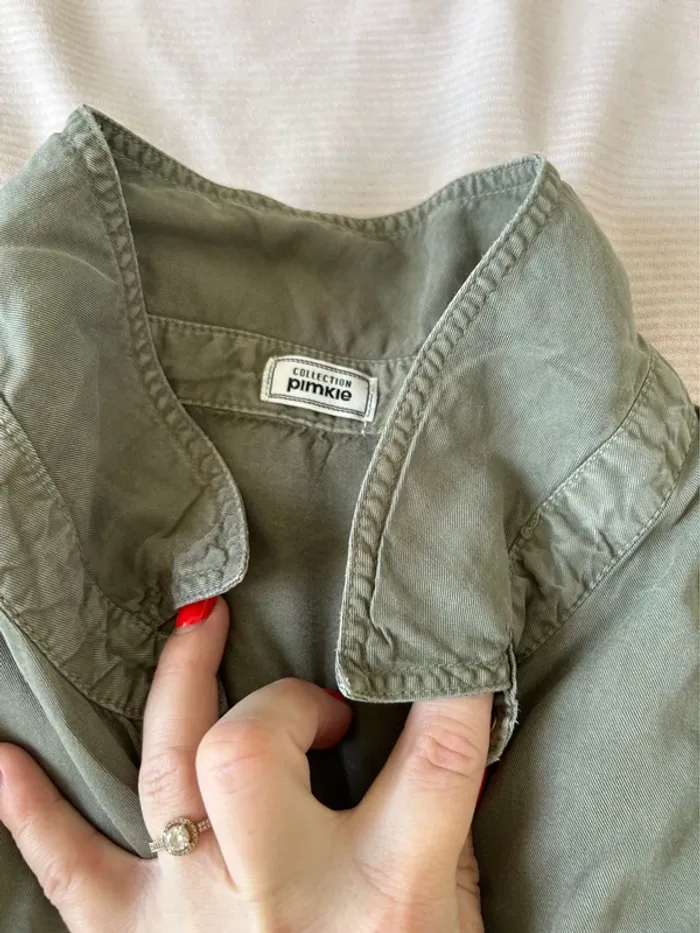 Robe-chemise kaki Pimkie – Taille L – Manches longues - photo numéro 3