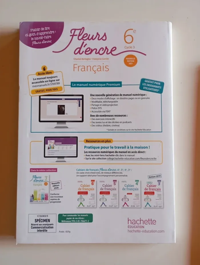 Manuel français : Fleurs d'encre 6e - photo numéro 2