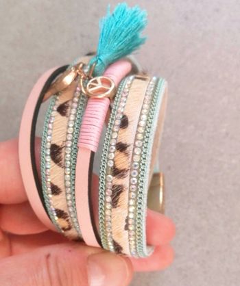 Bracelet cuir bleu original 