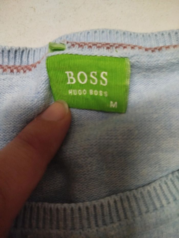Pull fin bleu pâle - Hugo Boss - Taille M - photo numéro 3