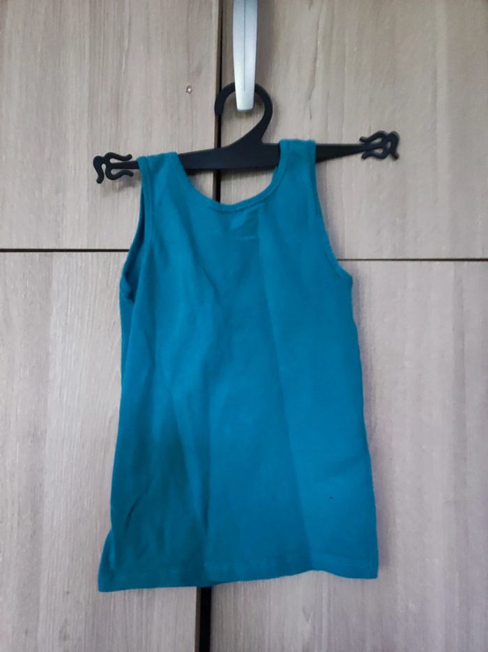 Lot 2 debardeur blanc a pois & bleu canard 3 4 ans - photo numéro 8