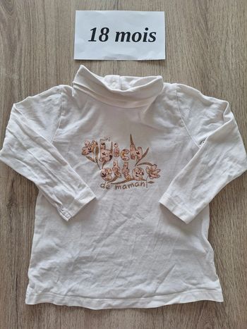 T shirt à col roulé tape a l'œil 18 mois