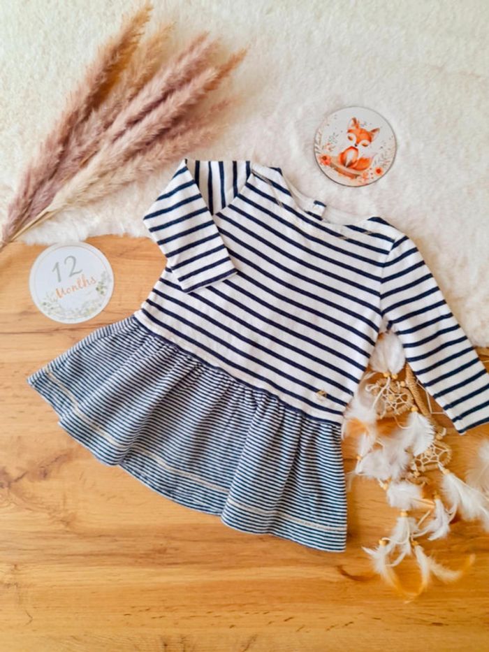 Robe manches longues 12 mois Petit Bateau