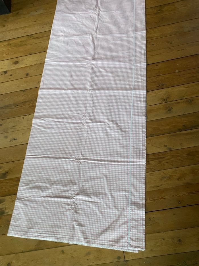 Drap plat vichy rose pour lit une personne - photo numéro 2