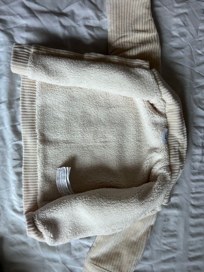 Chemise velours bébé garçon en fibres recyclées écru. Taille 6 mois - photo numéro 2