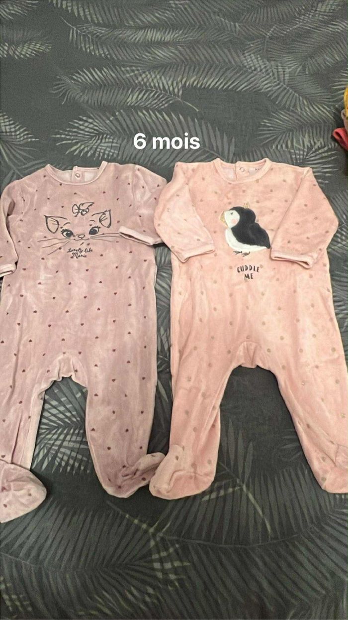 Lots de six pyjamas bébé fille - photo numéro 2