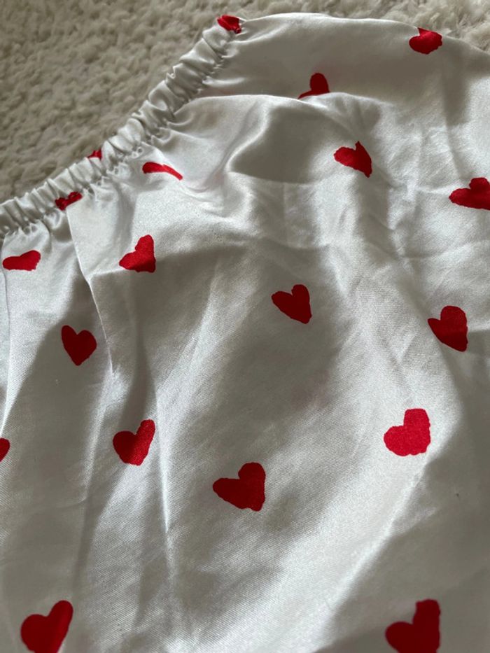 Short de pyjama en soie et cœurs - photo numéro 2