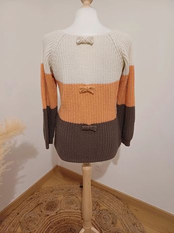 Pull tricolore avec neouds au dos Made in Italy taille S 36
