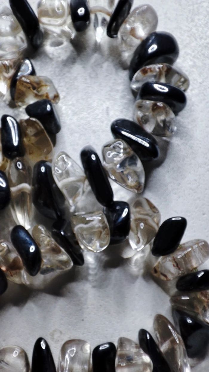 Magnifique collier en quartz fumé et onyx - photo numéro 5