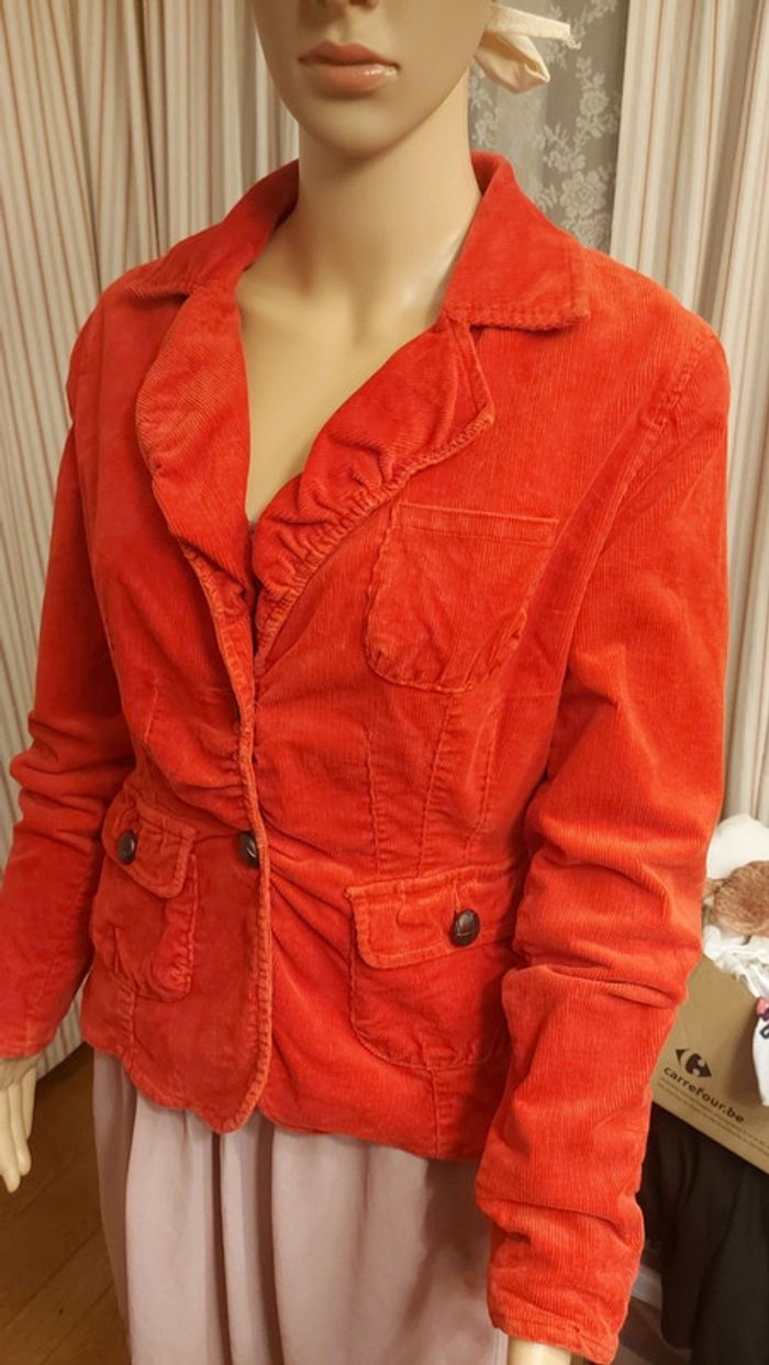 Veste rouge velour Essentiel Antwerp taille 40 - photo numéro 10