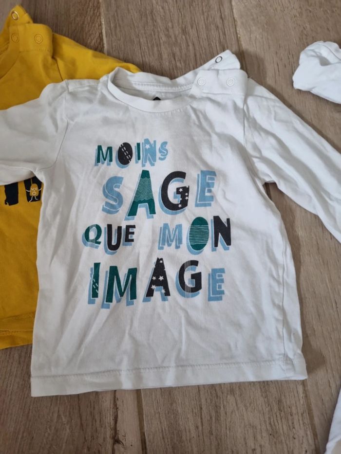 Lot de 3 t-shirt manches longues 12 mois - photo numéro 2