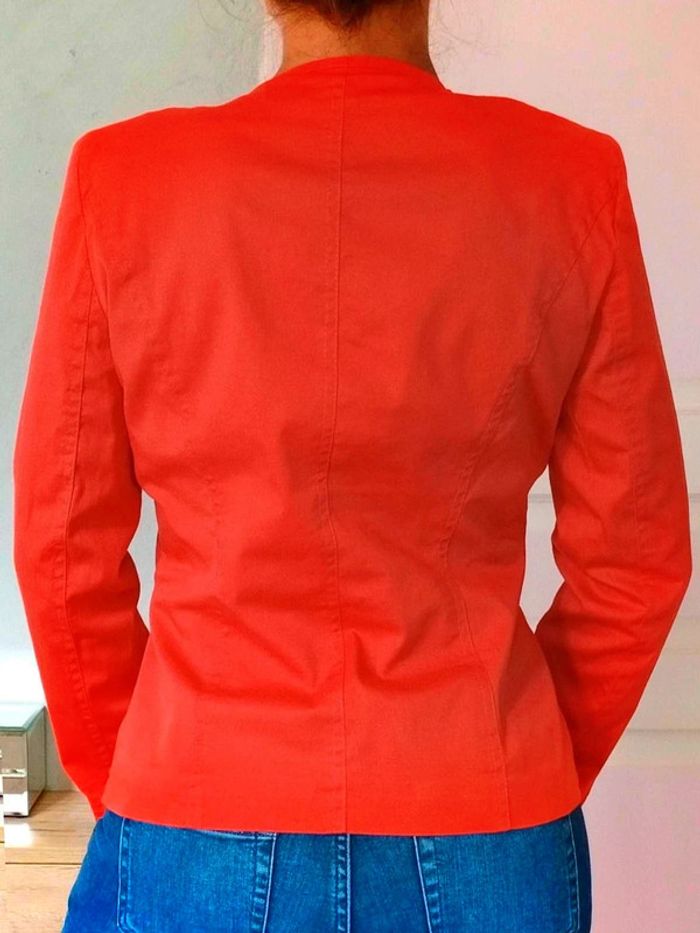 Blazer  lacé  Vintage  orange Neuf  Mariely Paris  38 =  36  actuel - photo numéro 2