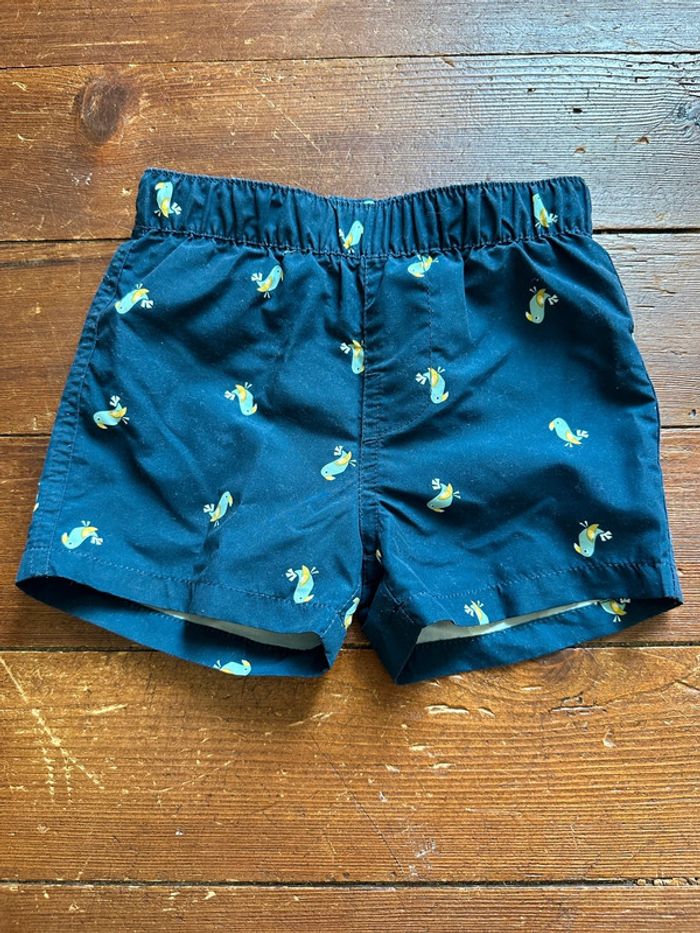 Maillot de bain short La Redoute marine toucans 12 mois