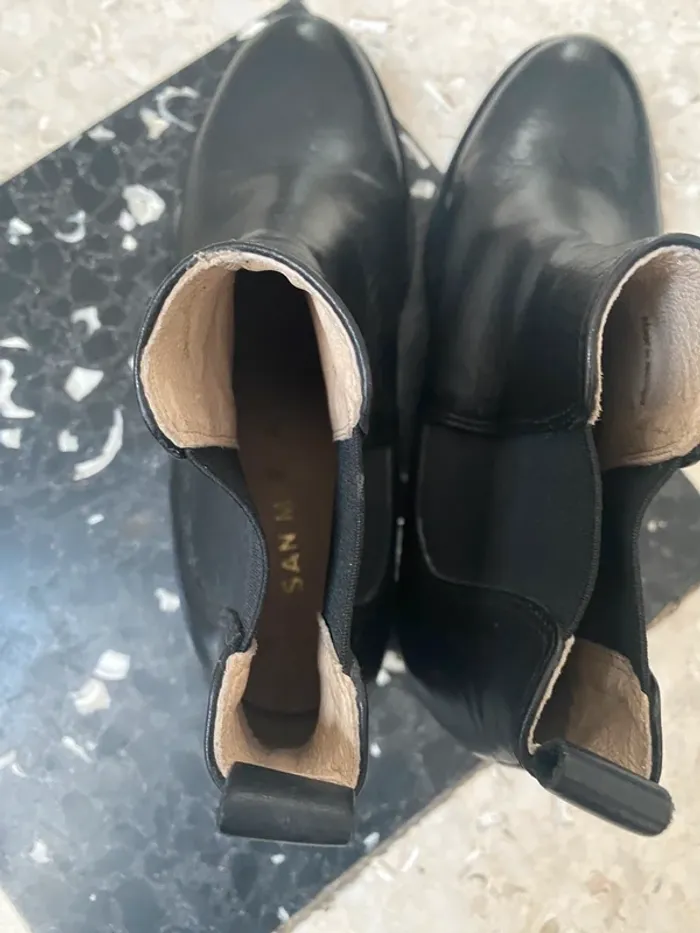 Bottines San Marina noires cuir – T39 - photo numéro 5