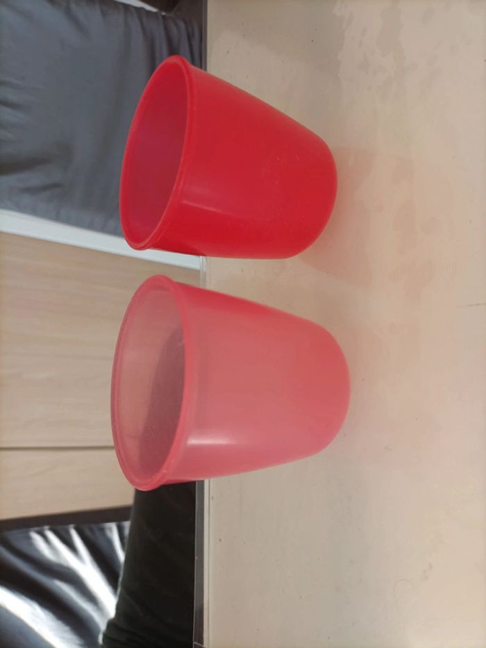 Lot deux verres enfants en plastique - photo numéro 3