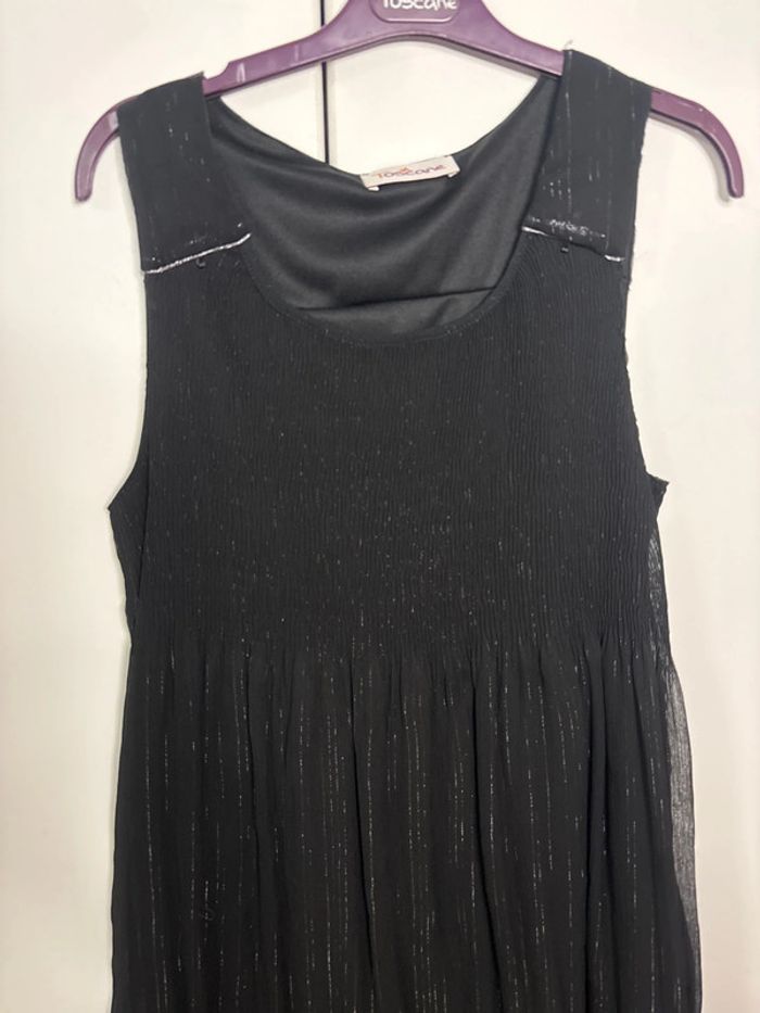 🌺robe de soirée noir toscane avec fil doré🌺 - photo numéro 2