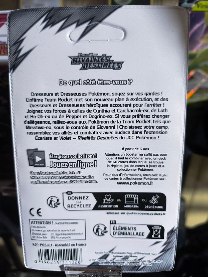 Booster Pokémon EV10 Rivalités Destinées – Scellé plastique (Cynthia & Carchacrok) - photo numéro 2