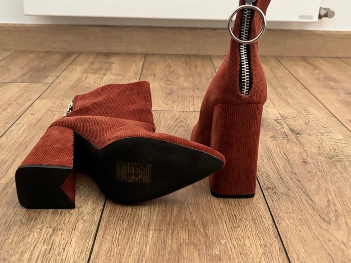 🍁 Bottines Lola Skye – Velours Côtelé Bordeaux – T.39 - photo numéro 3