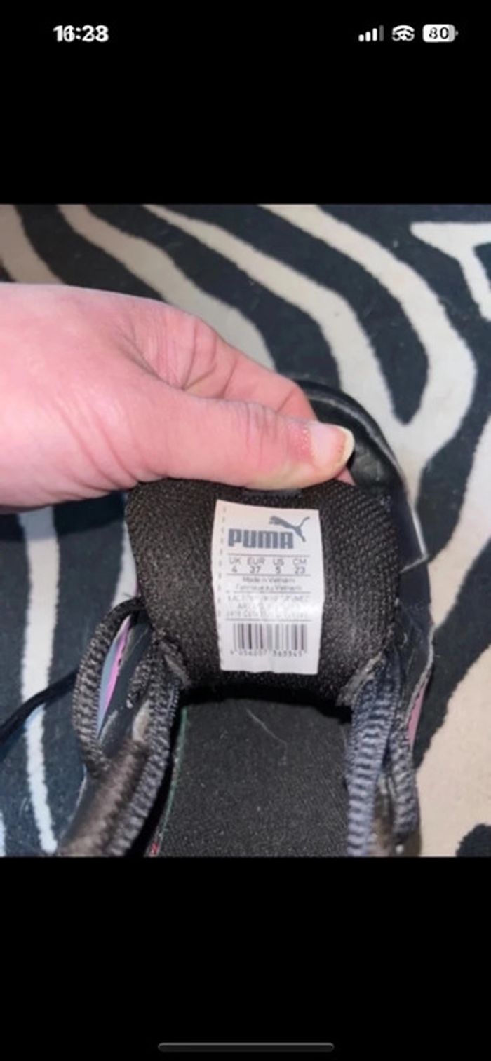 Baskets Puma noir rose taille 37 - photo numéro 4