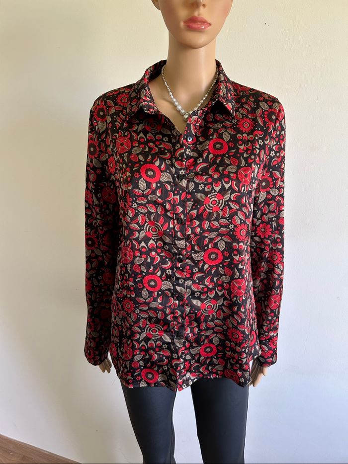 Chemise imprimée à manches longues Cerise Blue taille S jamais portée