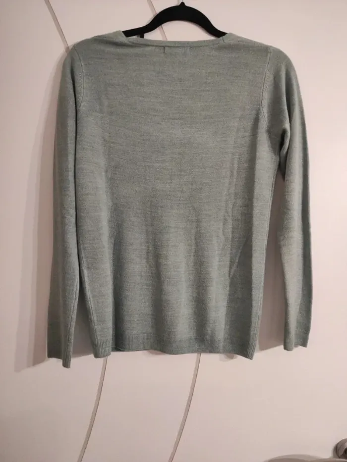 Pull fin vert pâle La Halle XS/S - photo numéro 3